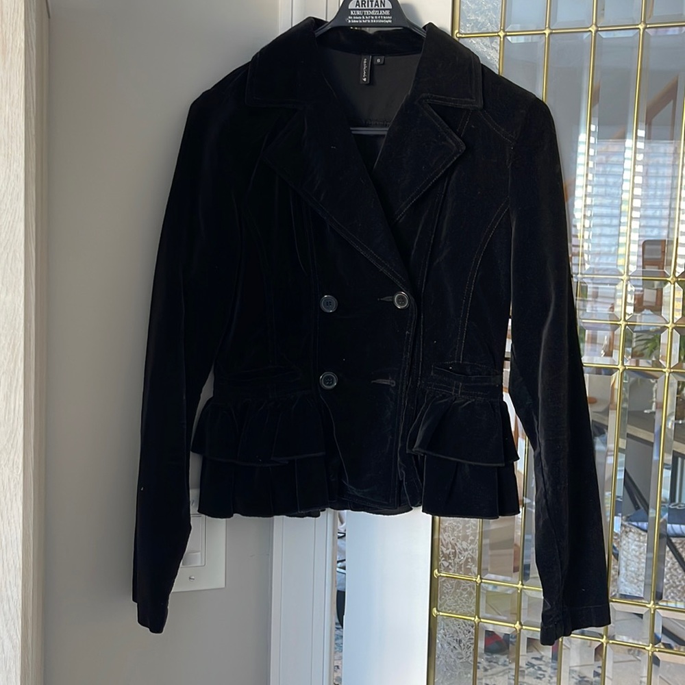 Ruffled Velour Jacket
